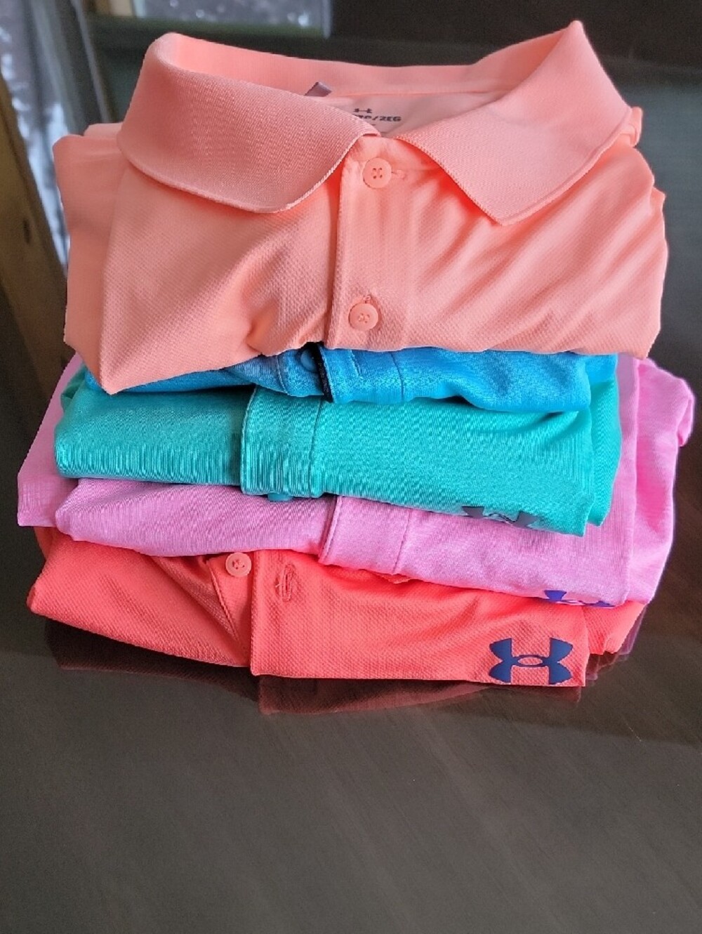 Lot Of 5! Under Armour Men's Bright Polo Set - Coral, Pink, Teal, Blue, Peach - Picture 8 of 8